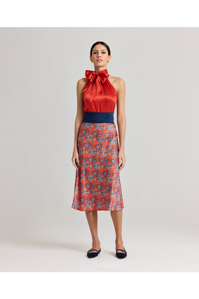 Hutton Silk Midi Slip Skirt, Alternate, color, Yellow