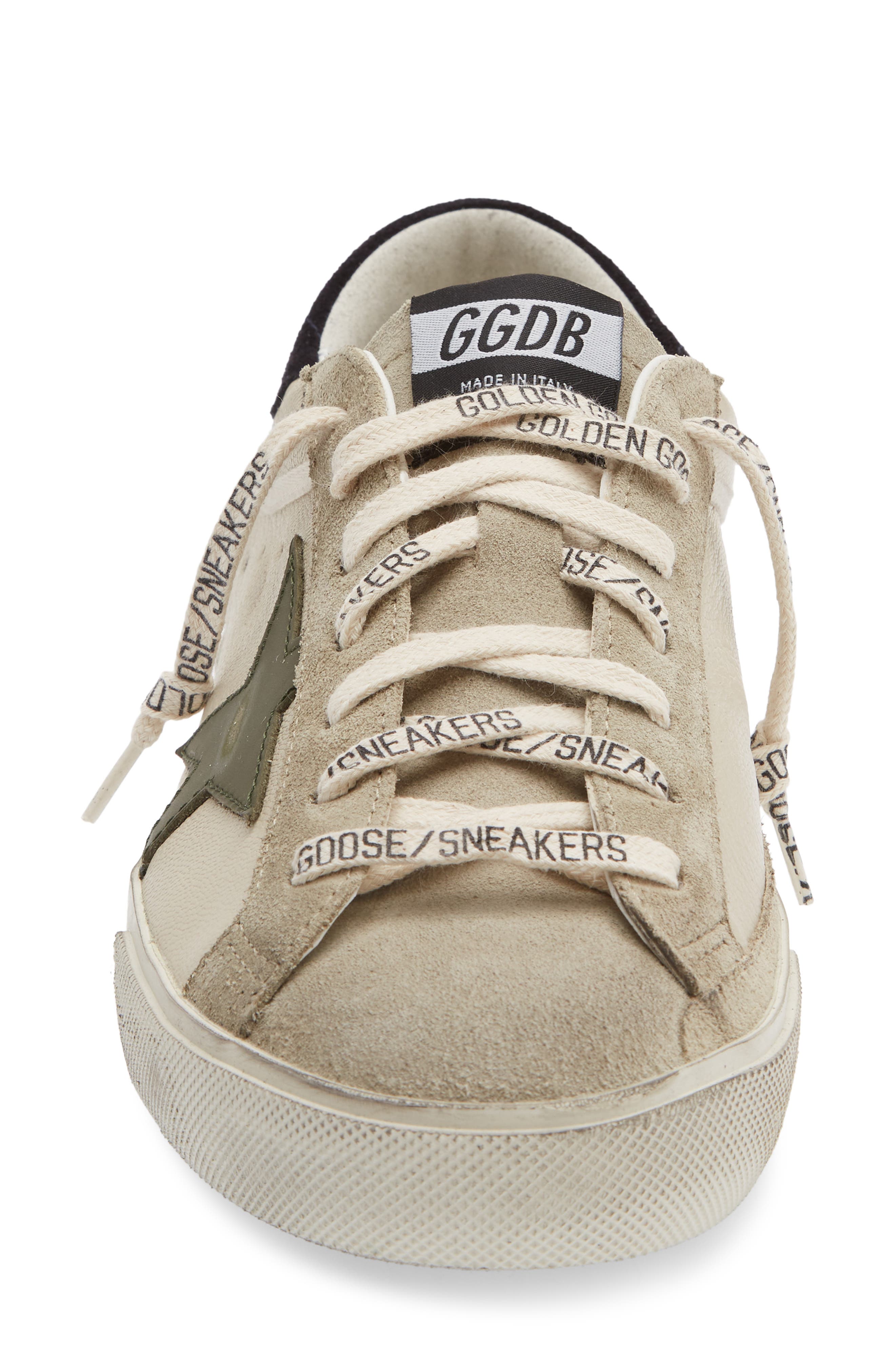 Golden Goose Super-Star Sneaker, Alternate, color, Cream/Grey/Olive Green/Blue