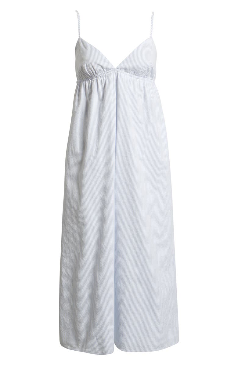 Open Edit Stripe Cotton Blend Midi Dress, Alternate, color, Blue- White Orbital Stripe