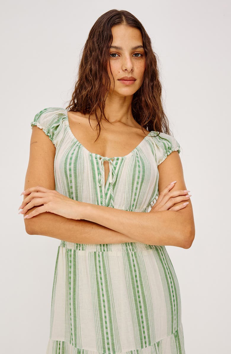Rails Daria Stripe Smocked Waist Midi Dress, Alternate, color, Margarita Stripe