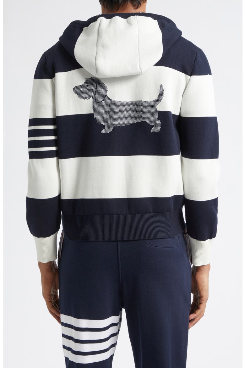 Hector Rugby Stripe Jacquard Zip Hoodie, Alternate, color, NAVY