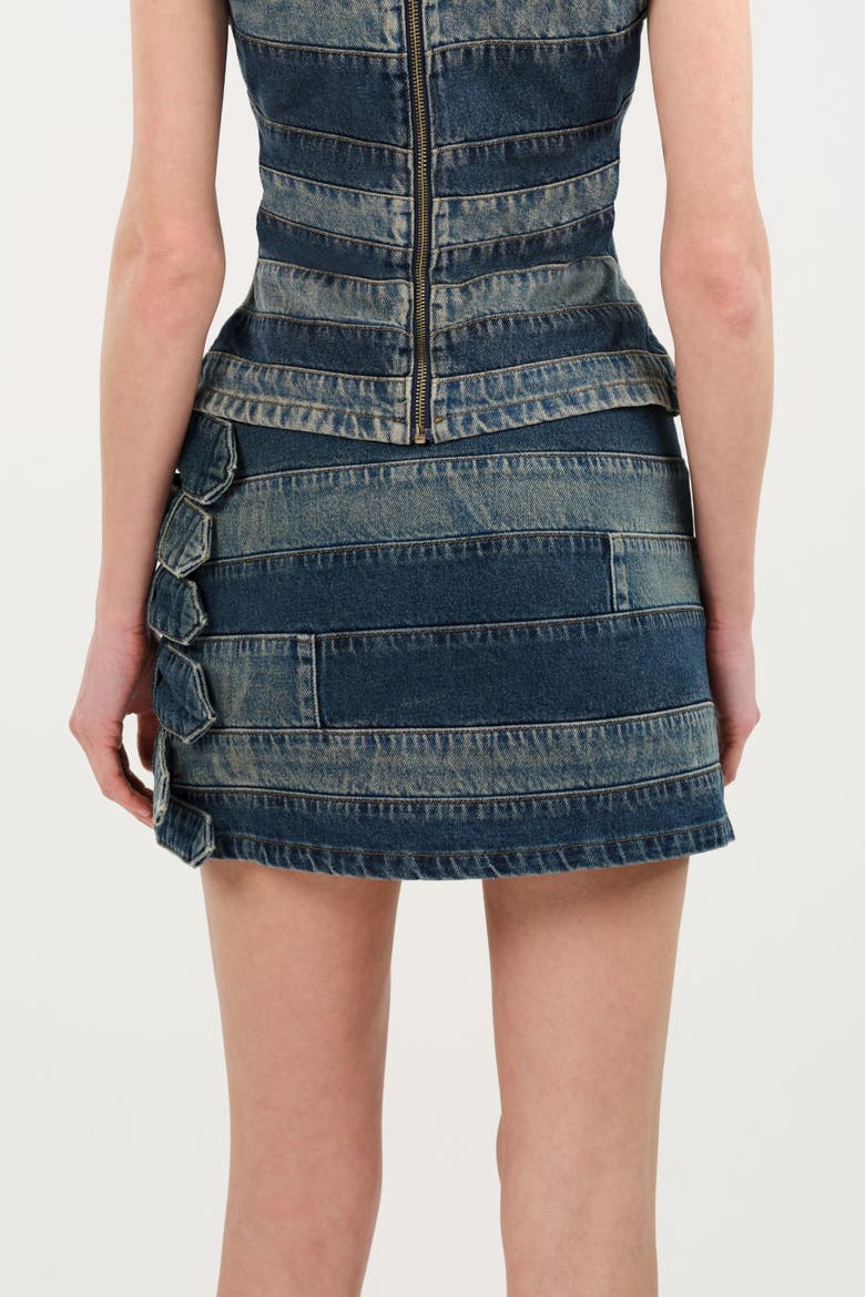 Denim Mini Skirt, Alternate, color, Multi-Colored
