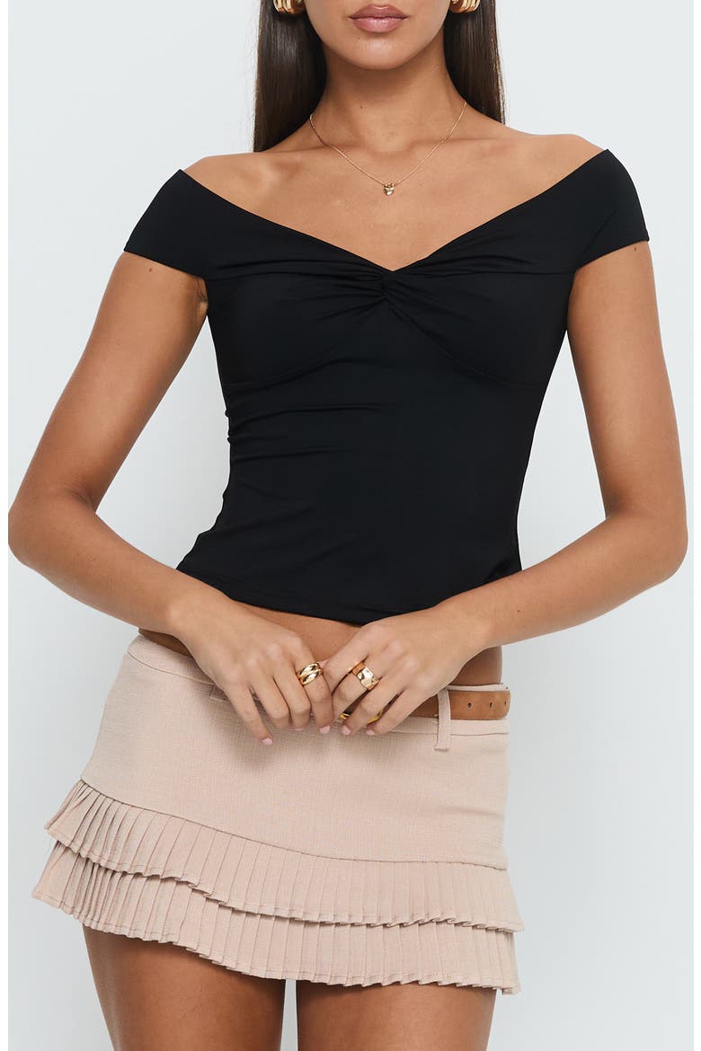 Maxeina Off the Shoulder Top, Main, color, BLACK