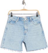 FRAME The Easy Fray Hem Denim Shorts