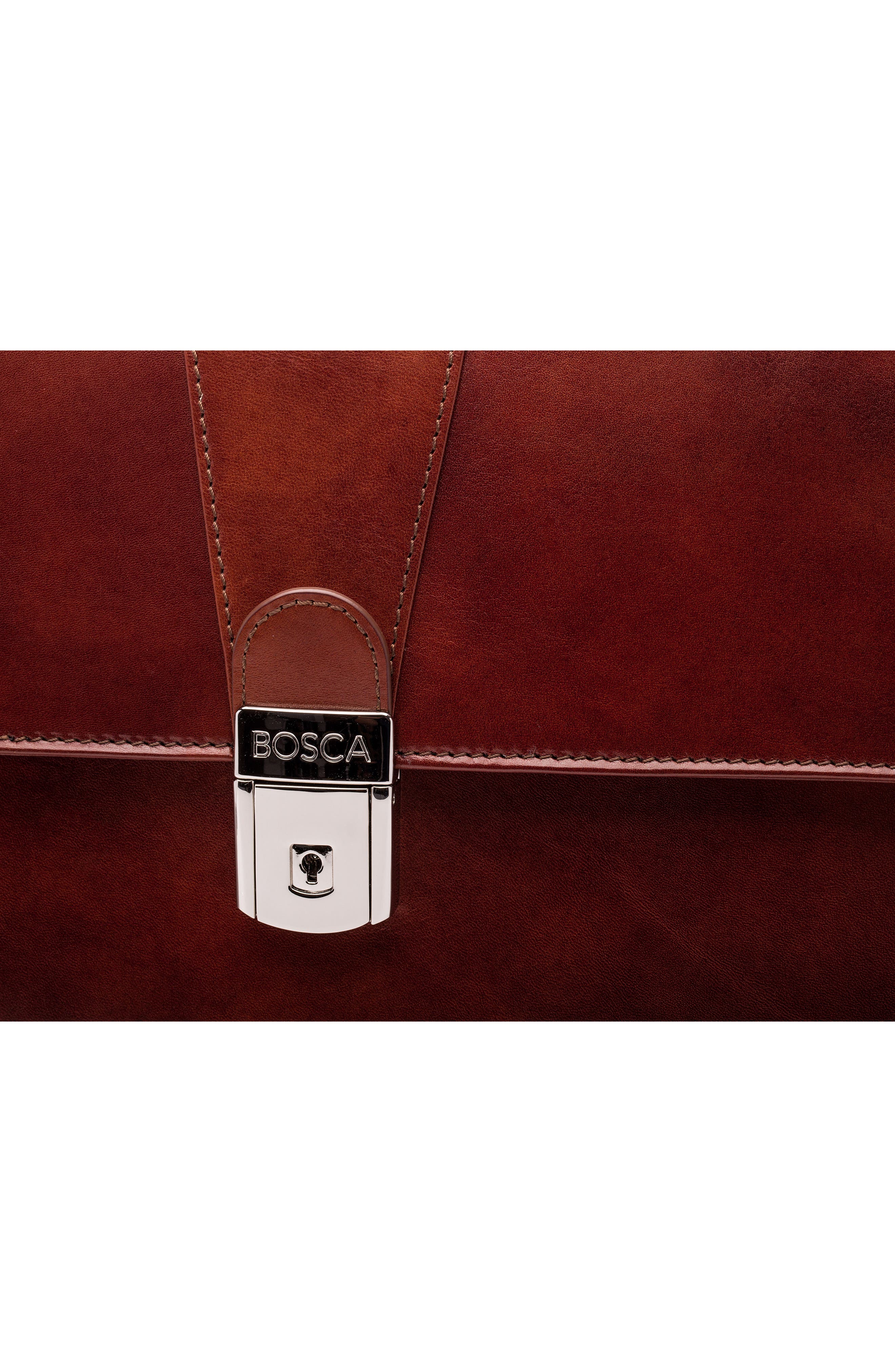 Bosca Leather Double Gusset Briefcase, Alternate, color, 