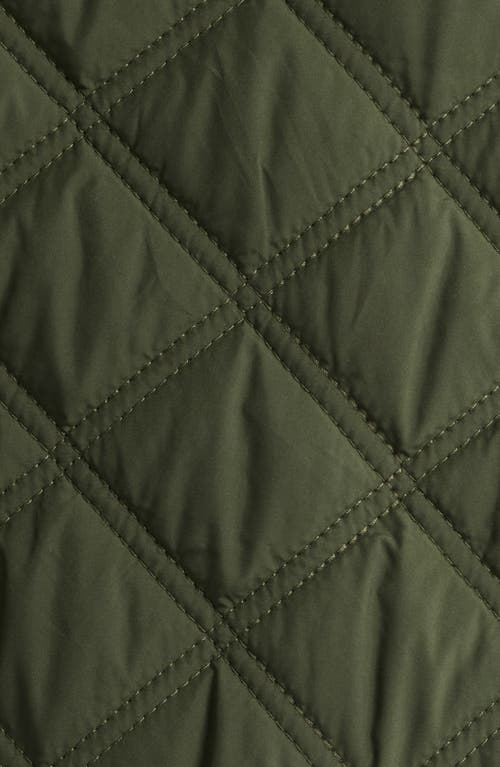 Bernardo Diamond Quilted Hooded Puffer Coat In Green