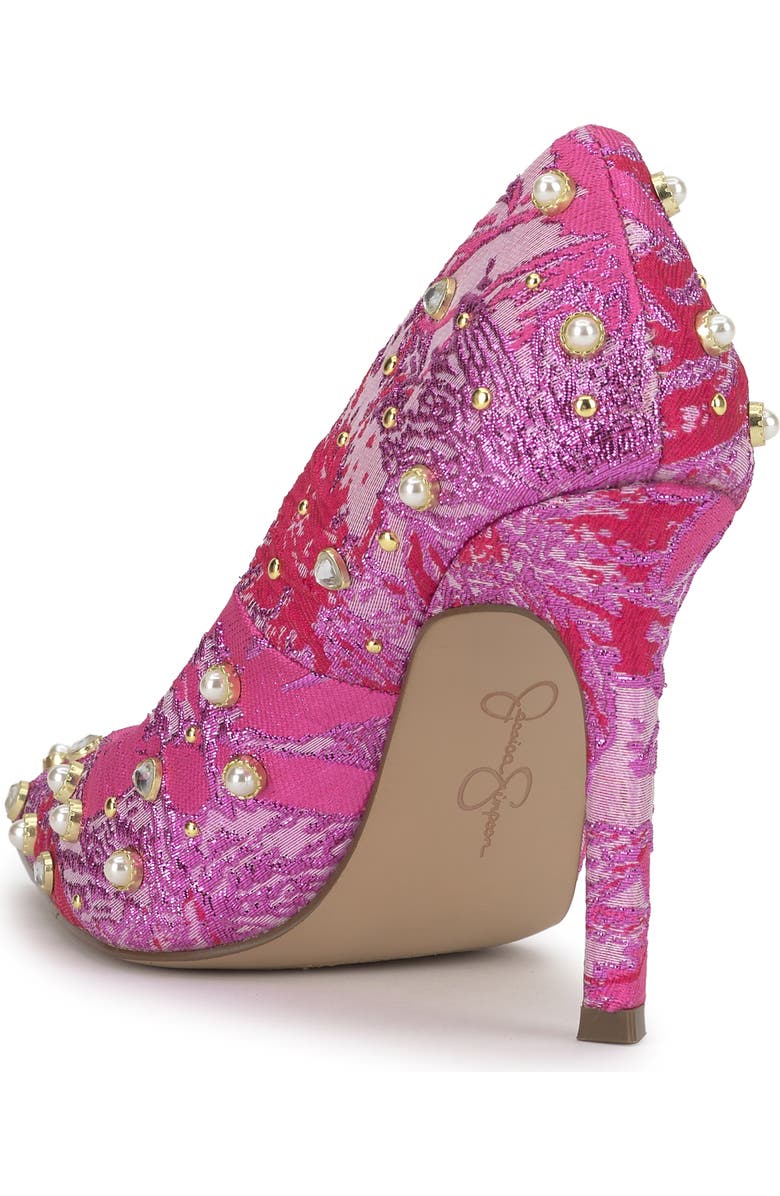 Jessica Simpson Welica Embellished Jacquard Pump, Alternate, color, Pink/ Red