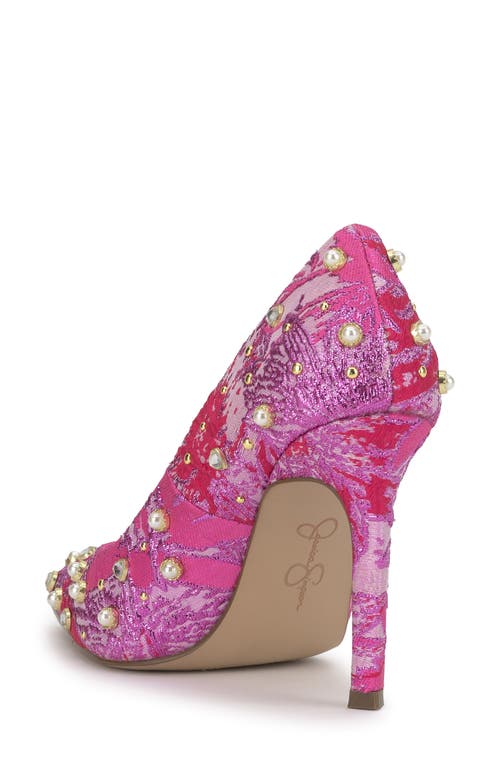 Jessica Simpson Welica Embellished Jacquard Pump In Multi