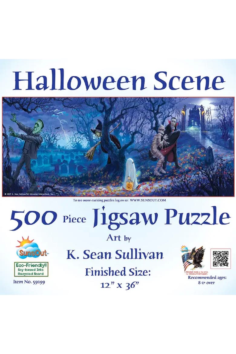 Halloween Scene 500 piece Jigsaw Puzzle for Adults, Alternate, color, Multicolor
