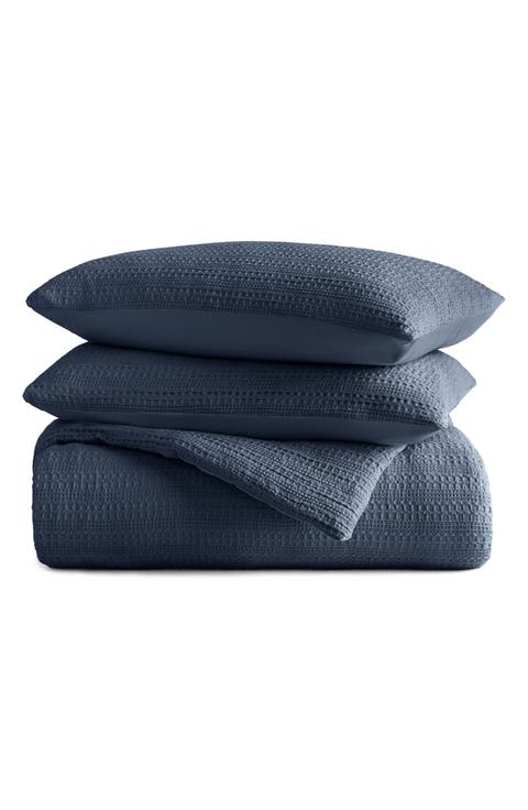 Waffle Textured 3-Piece Comforter Set