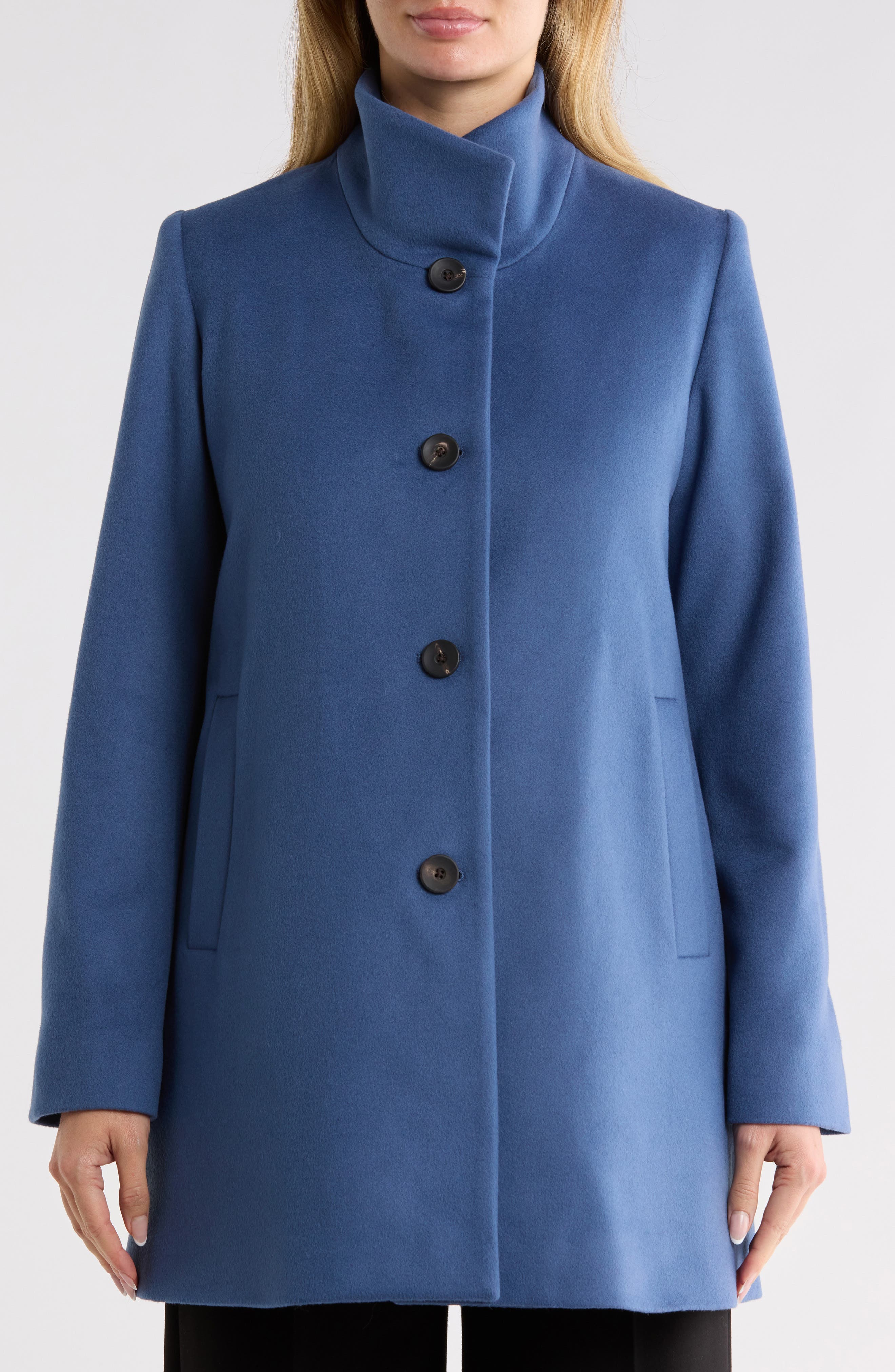Stand Collar Wool Car Coat