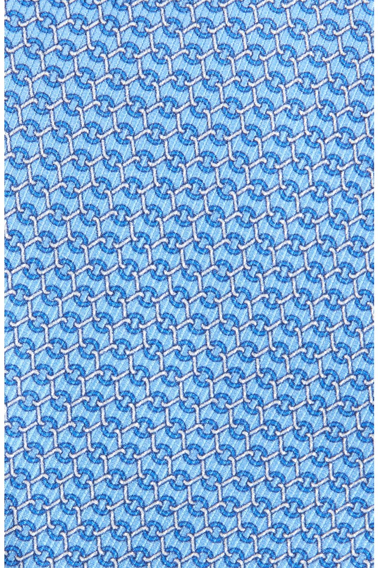Chainlink Print Silk Tie, Alternate, color, SKY