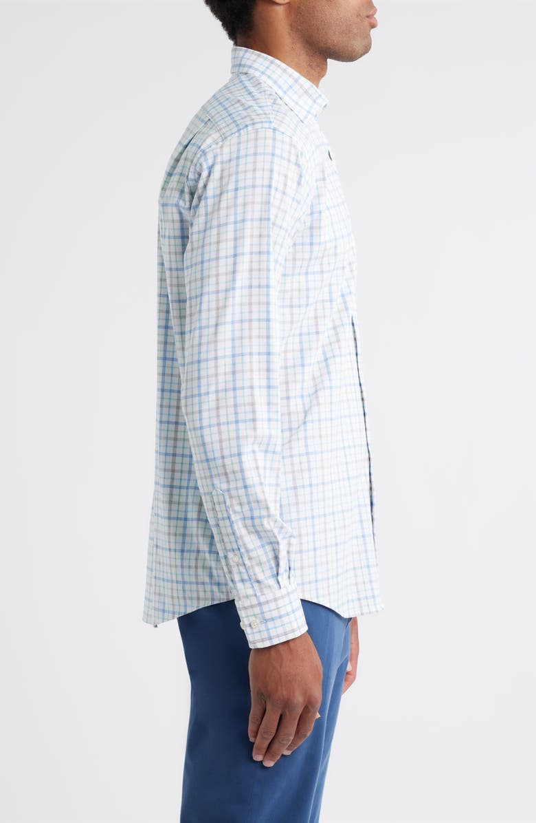 johnnie-O Maarten Plaid Performance Button-Up Shirt, Alternate, color, Navy
