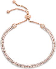 SUZY LEVIAN Double Strand Pavé Bolo Slider Bracelet