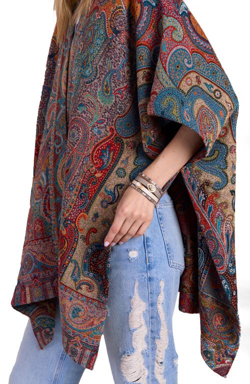 Saachi Drape Poncho In Multi