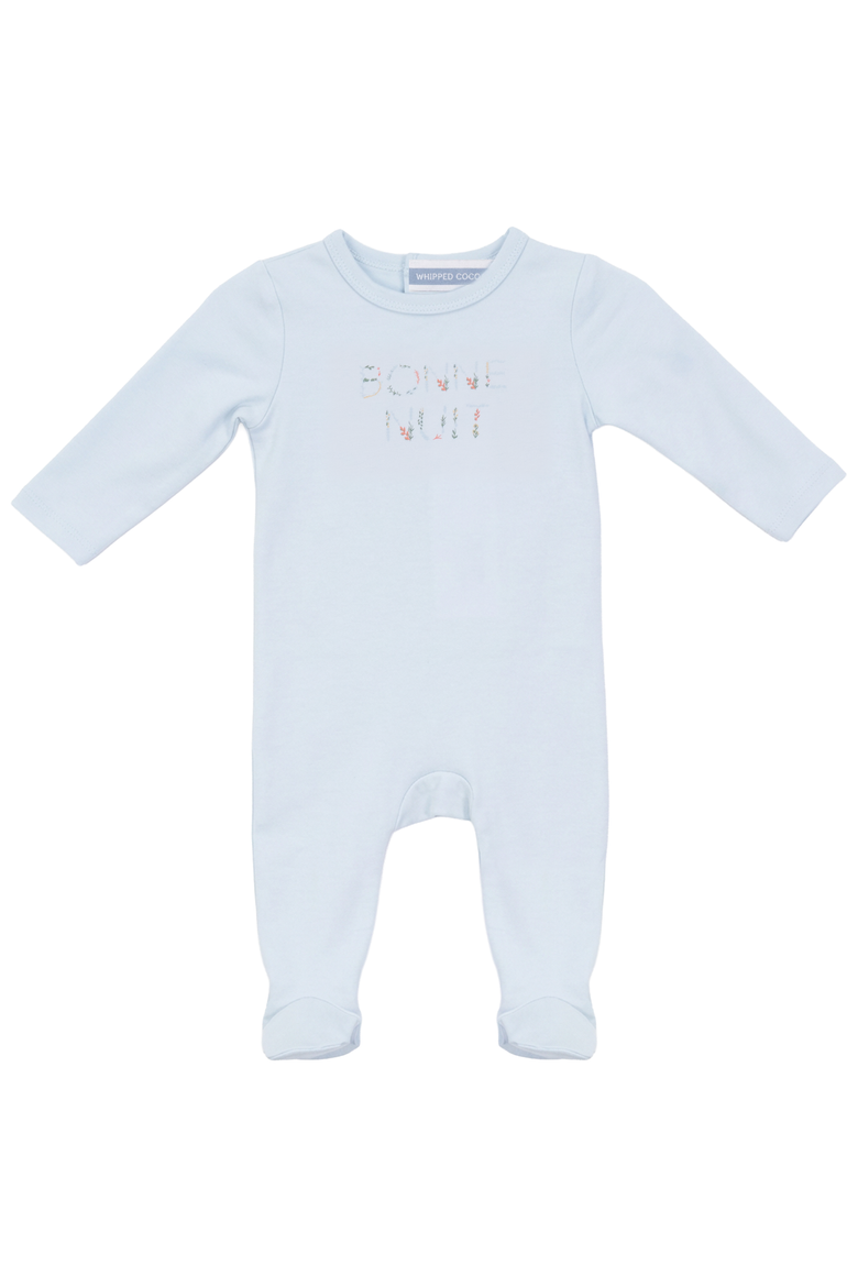 Boy Bonne Nuit Cotton Spandex Snap Back Romper, Main, color, Moonstone Blue