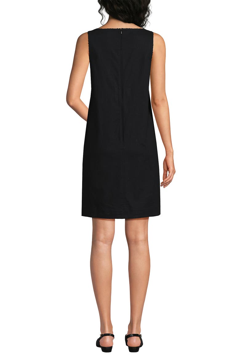 Linen Shift Above the Knee Dress, Alternate, color, Black