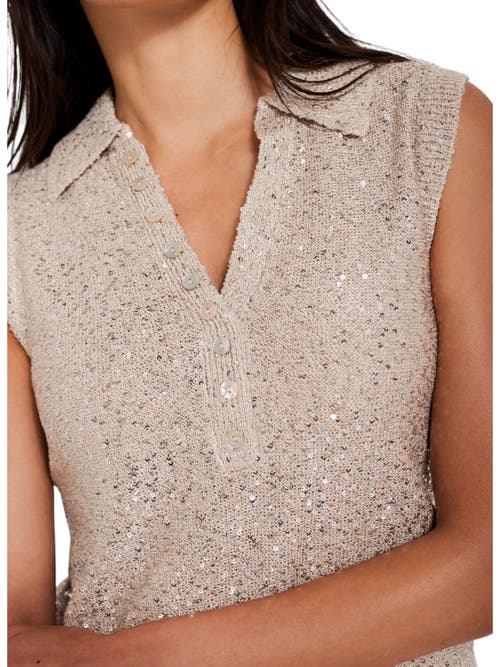 MINT VELVET MINT VELVET SEQUIN POLO TOP