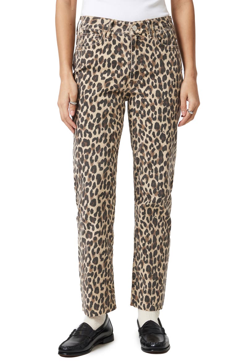 New York Leopard Print Ankle Straight Leg Jeans, Main, color, LEOPARD DENIM
