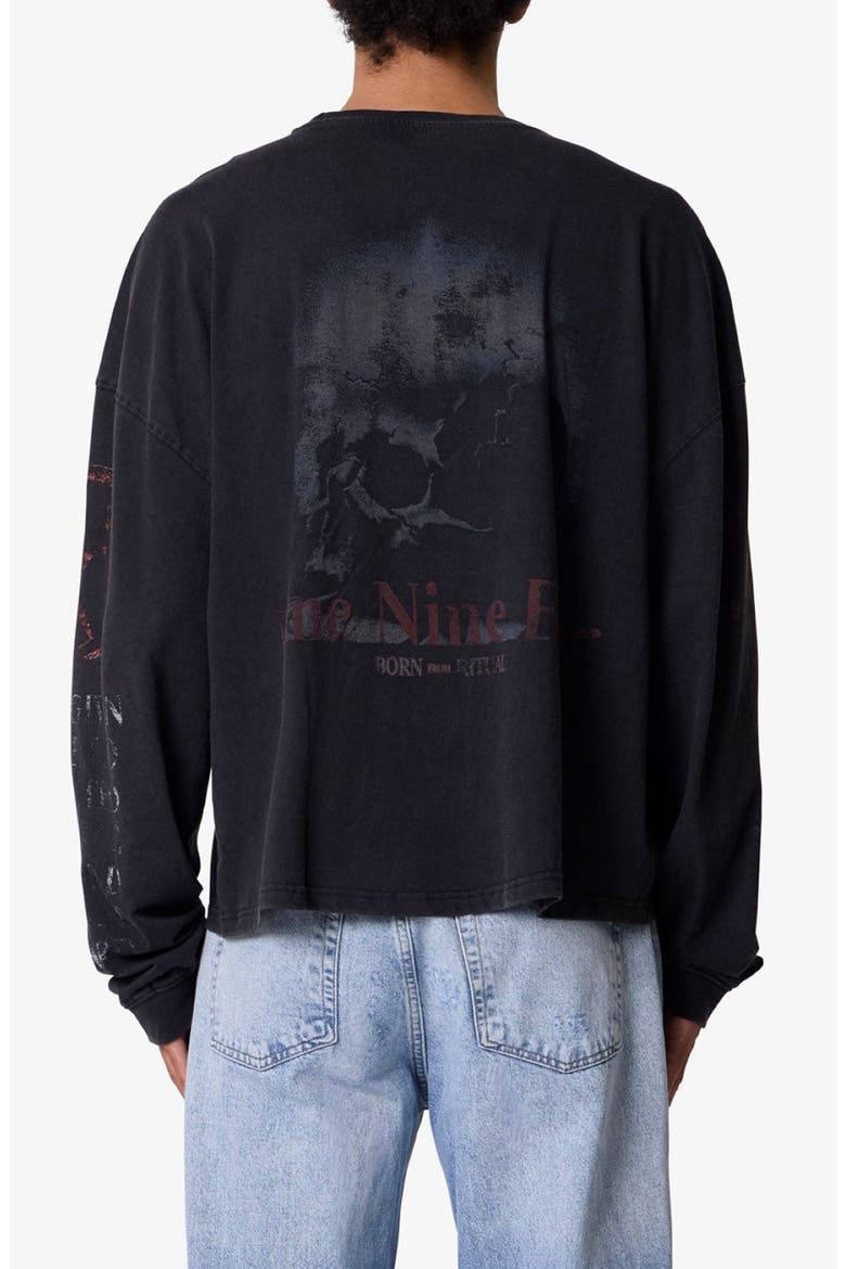Born From Ritual Long Sleeve Cotton Graphic T-Shirt, Alternate, color, WASHED BLACK