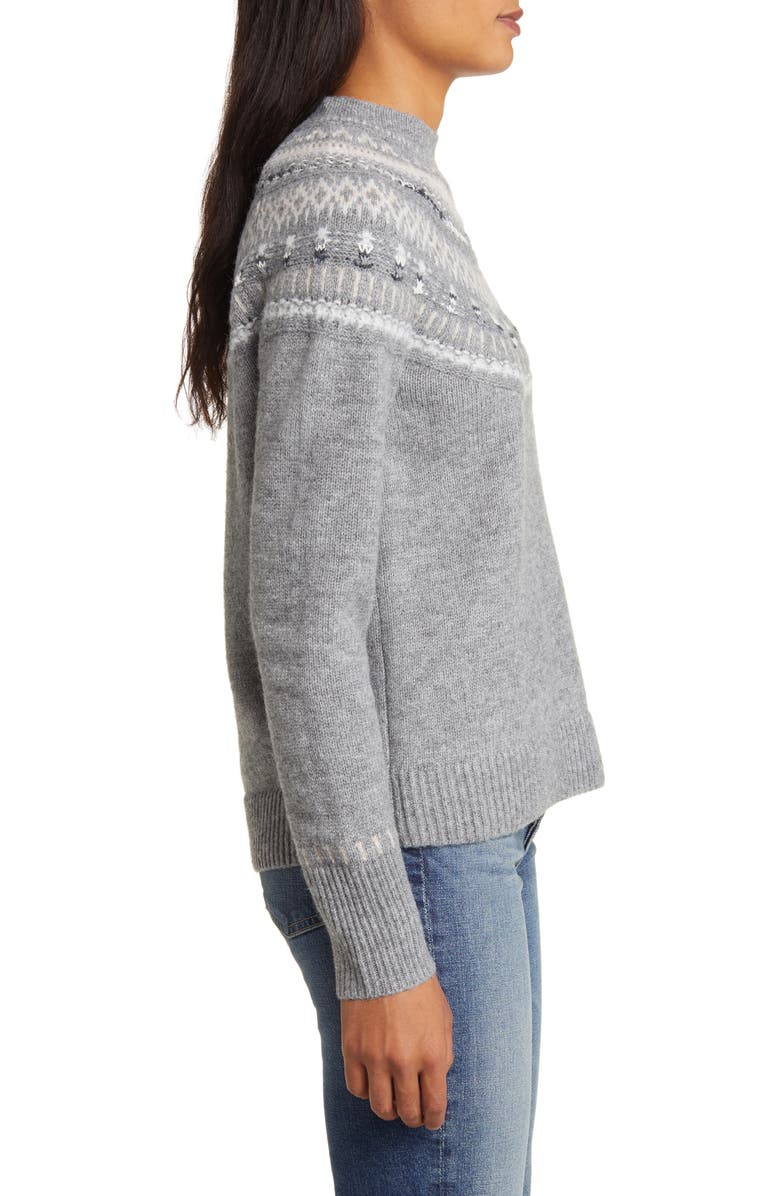 Caslon<sup>®</sup> Fair Isle Funnel Neck Sweater, Alternate, color, 