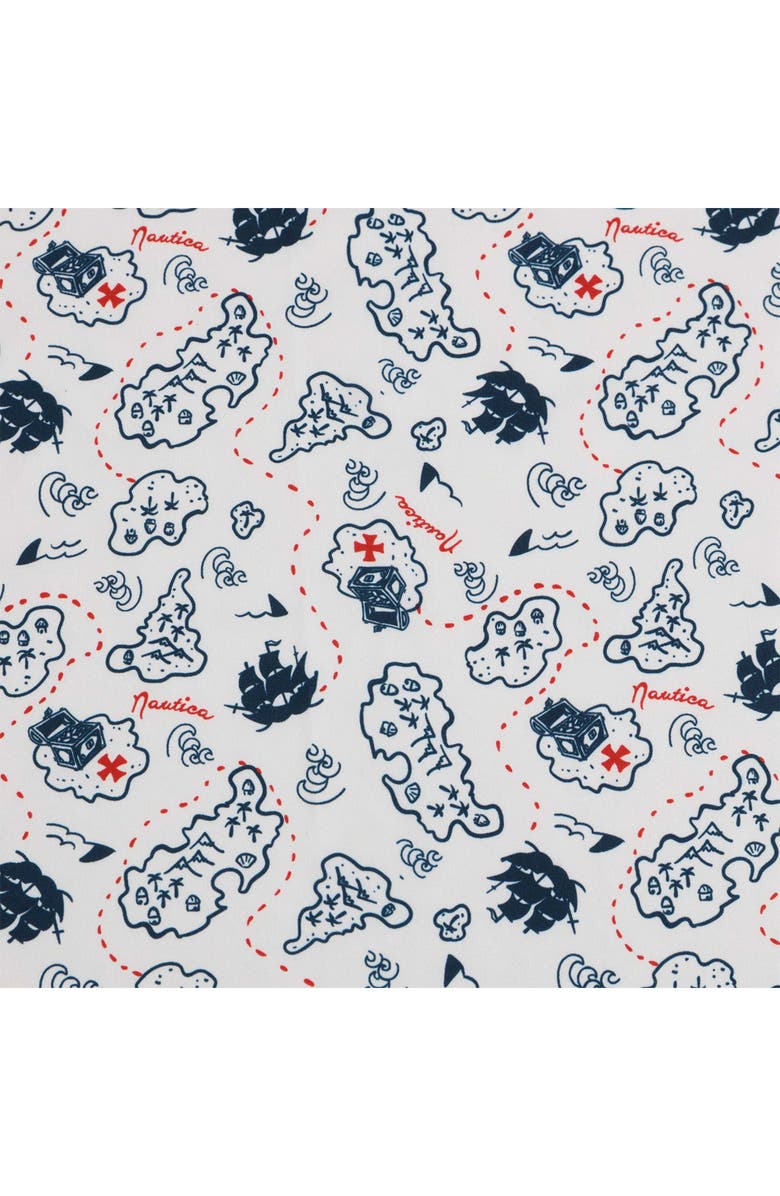 Nautica Maxon Map Print Microfiber Sheet Set, Alternate, color, Navy Seas