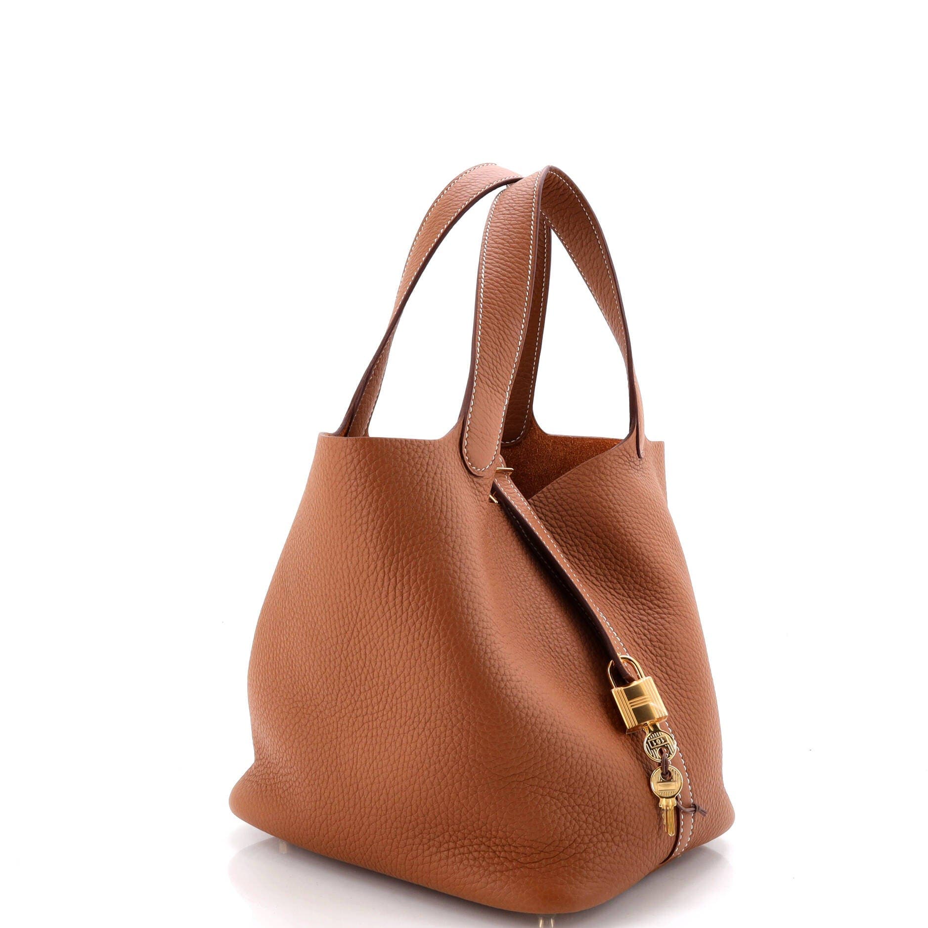 Pre-Owned Hermes Picotin Lock Bag Clemence MM, Alternate, color, Gold