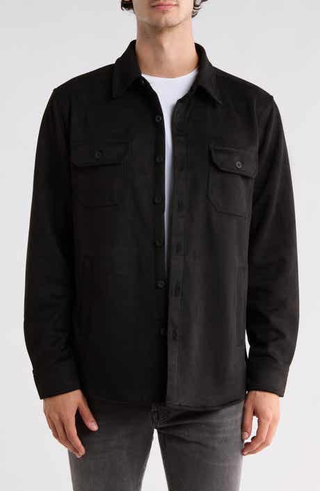 Faux Suede Shirt Jacket