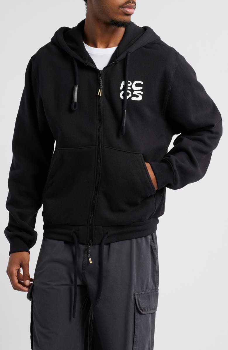 RC Outdoor Supply Stack Logo Graphic Zip-Up Hoodie, Alternate, color,