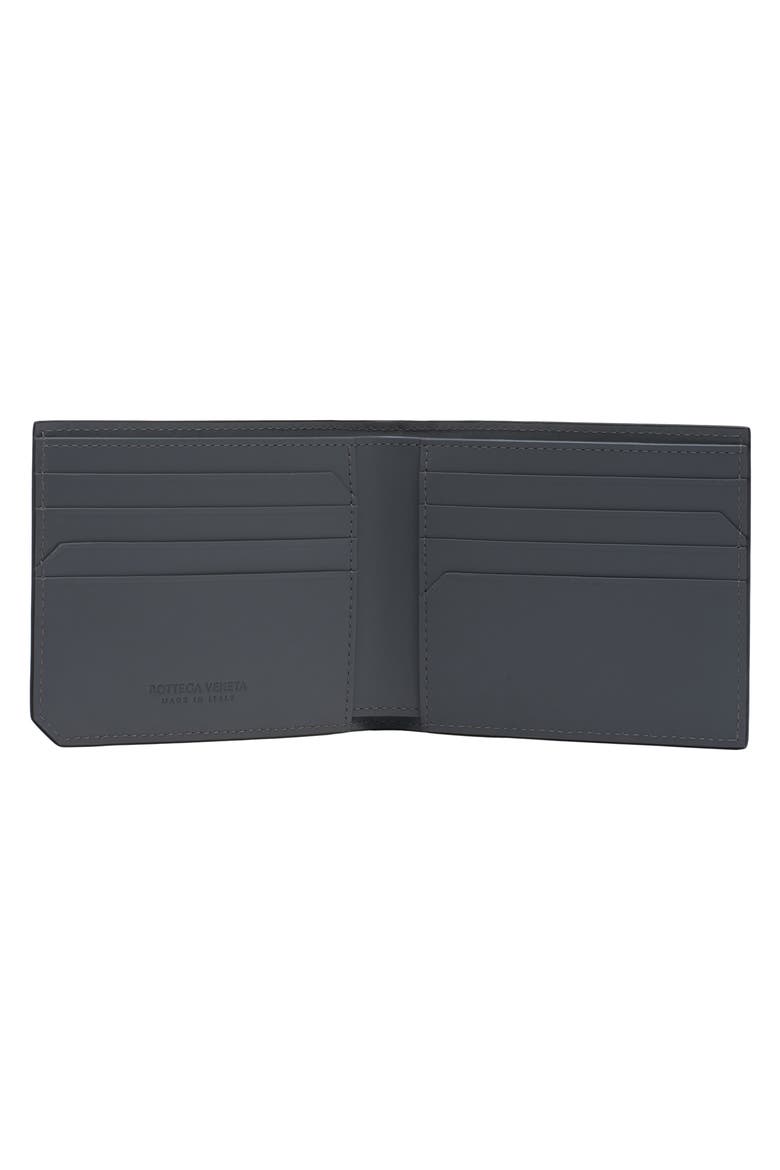 Intrecciato Piccolo Leather Bifold Wallet, Alternate, color, 1263 BLACK/ THUNDER-SILVER