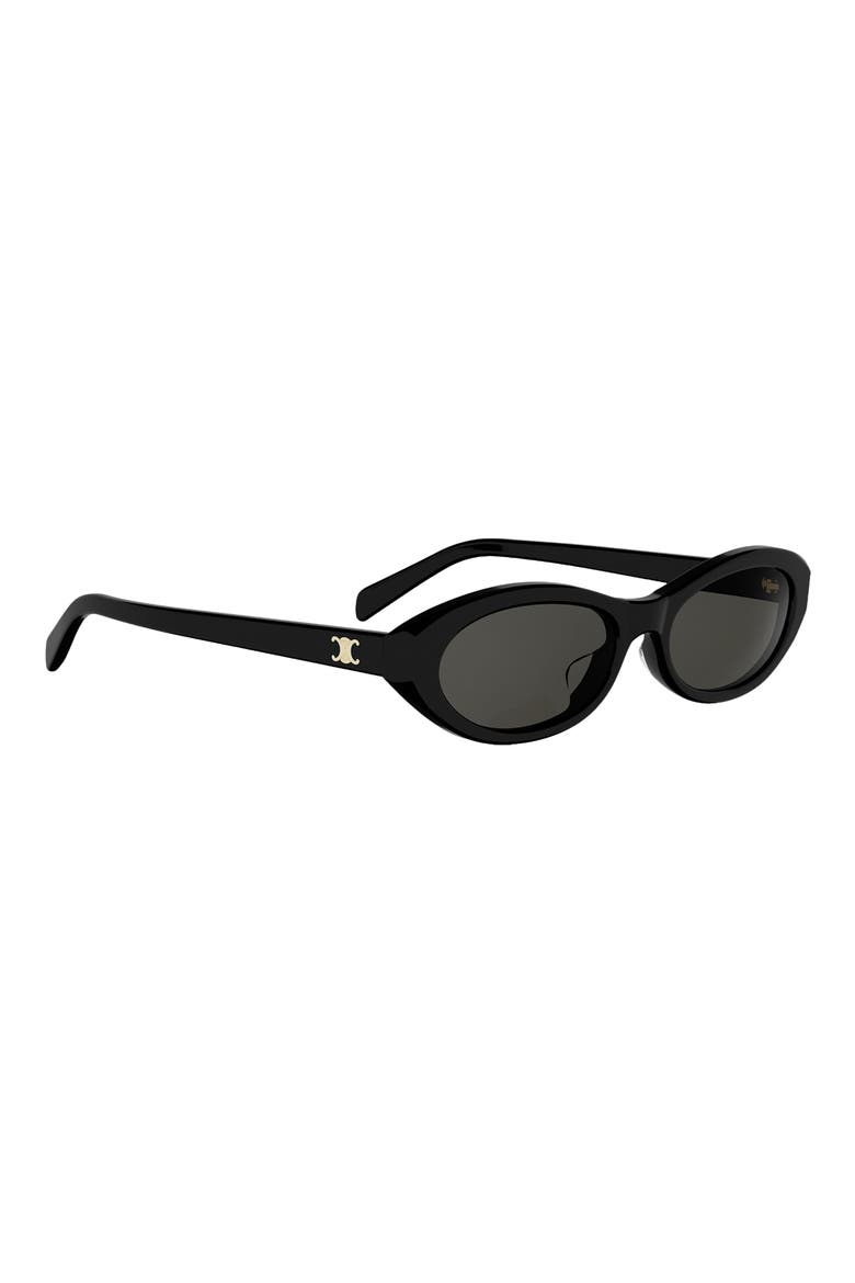 Triomphe Mini 54mm Oval Sunglasses, Alternate, color, SHINY BLACK / SMOKE