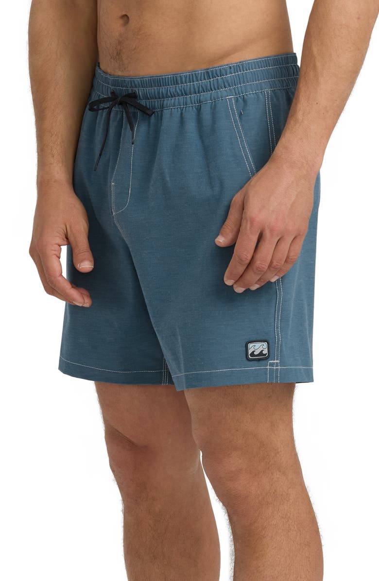 Billabong Every Other Day Layback Swim Trunks, Alternate, color, Rustic Blue