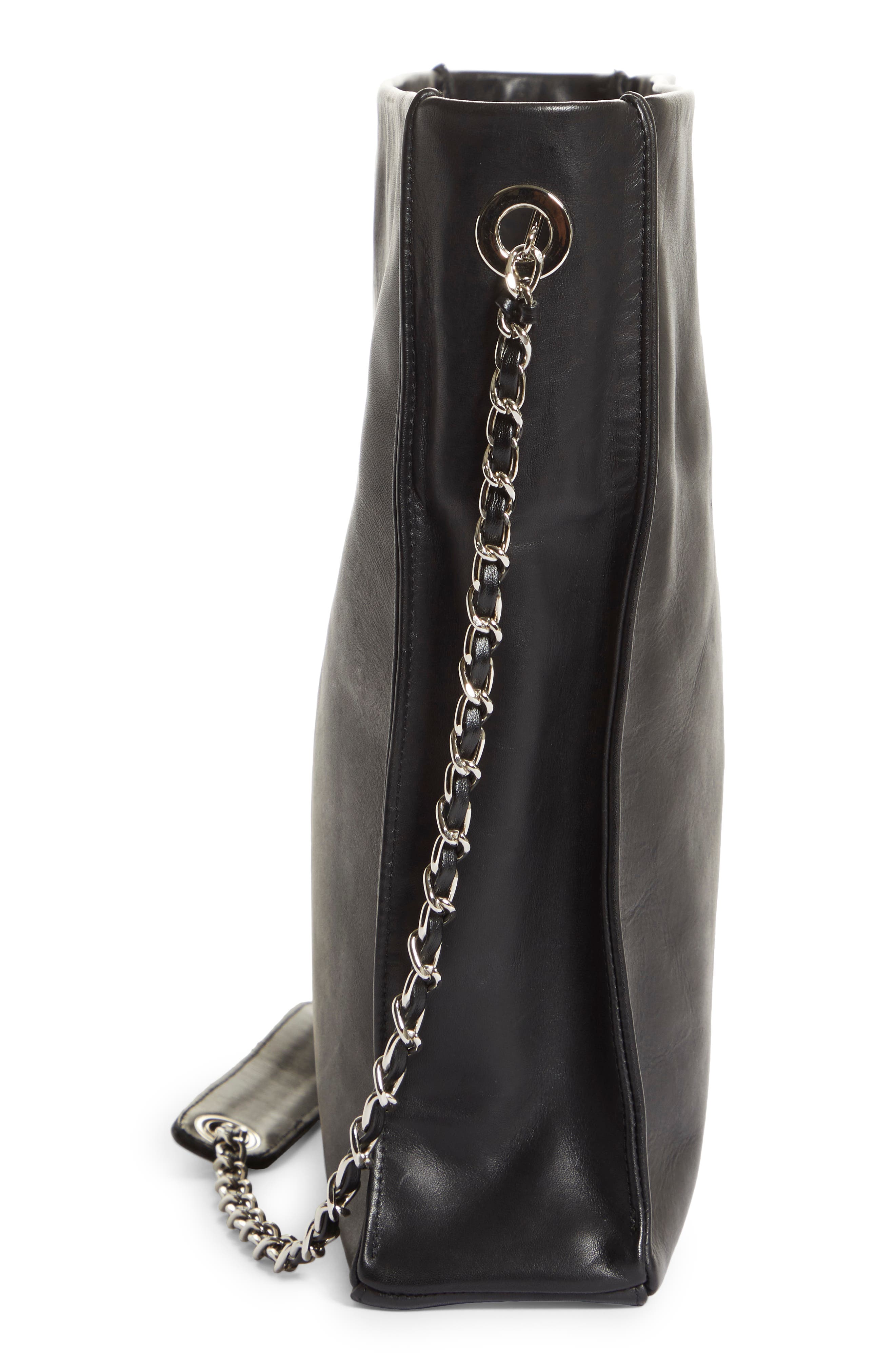 HFD Logo Embossed Leather Clutch Bag, Alternate, color, 