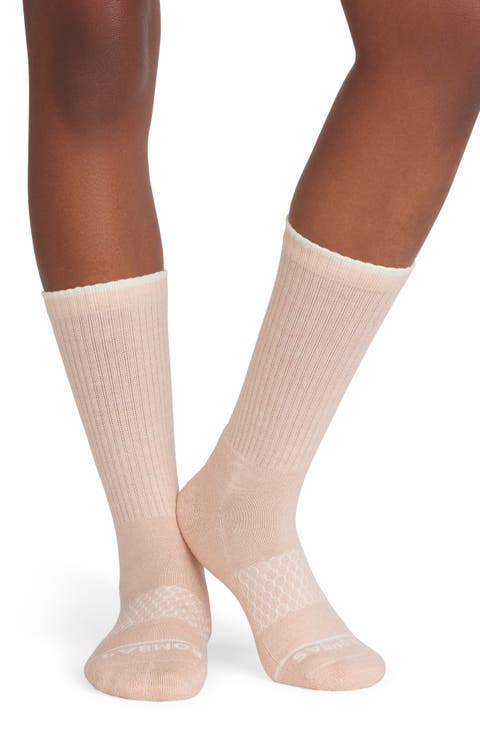 Merino Wool Blend Marled Crew Socks