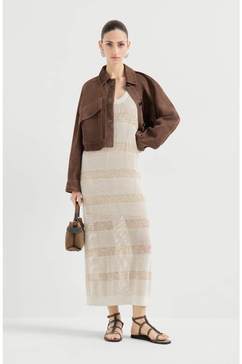 Dress with dazzling stripes, Alternate, color, Oat