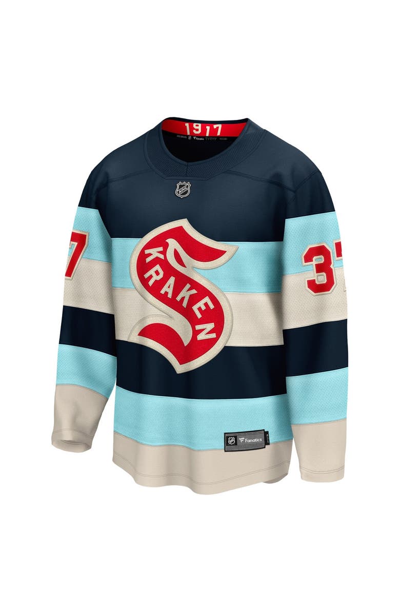 FANATICS Men's Fanatics Branded Yanni Gourde Deep Sea Blue Seattle Kraken 2024 NHL Winter Classic Breakaway Player Jersey, Alternate, color, 