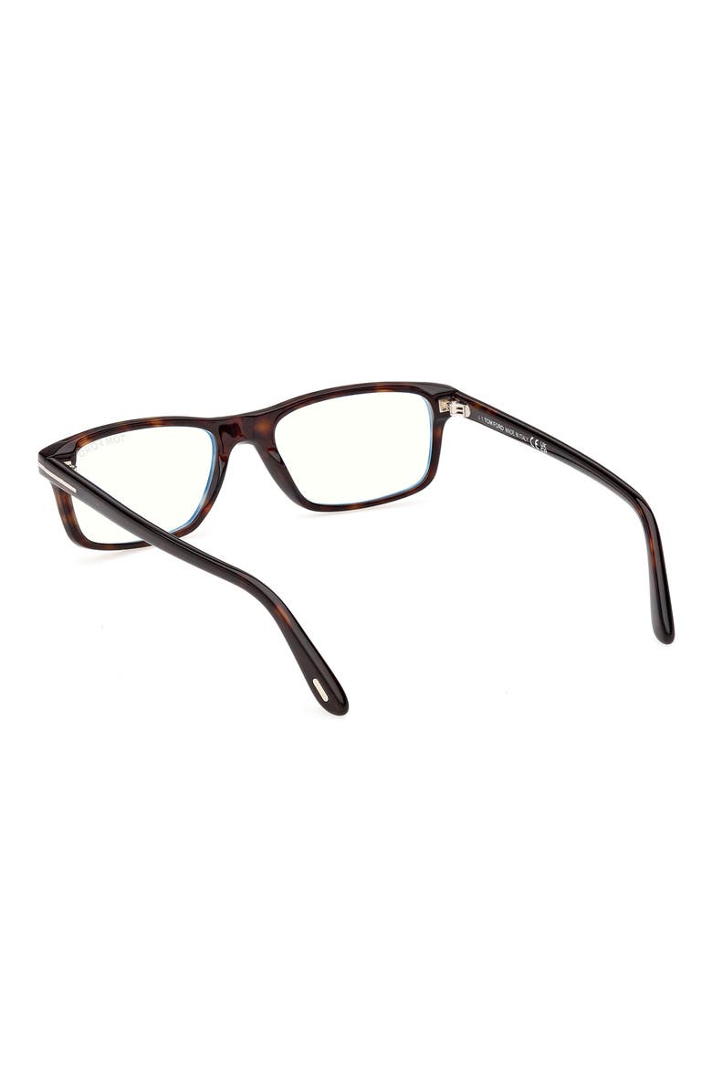 55mm Rectangular Optical Glasses, Alternate, color, CLASSIC DARK HAVANA / T LOGO