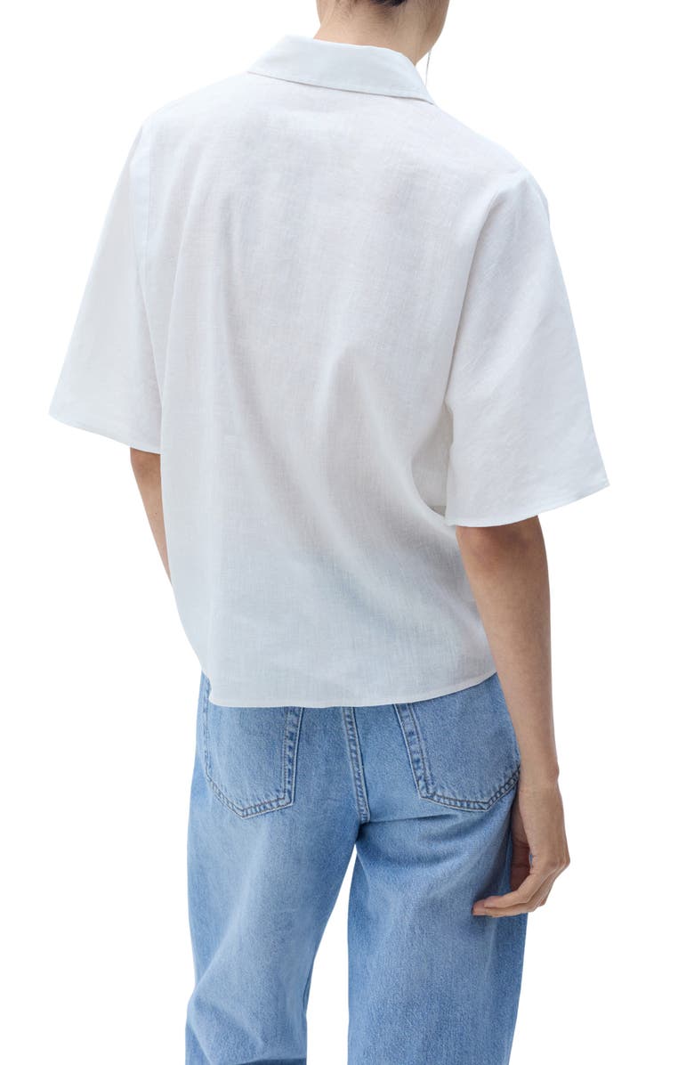 MANGO Pai Linen & Cotton Button-Up Shirt, Alternate, color, Off White