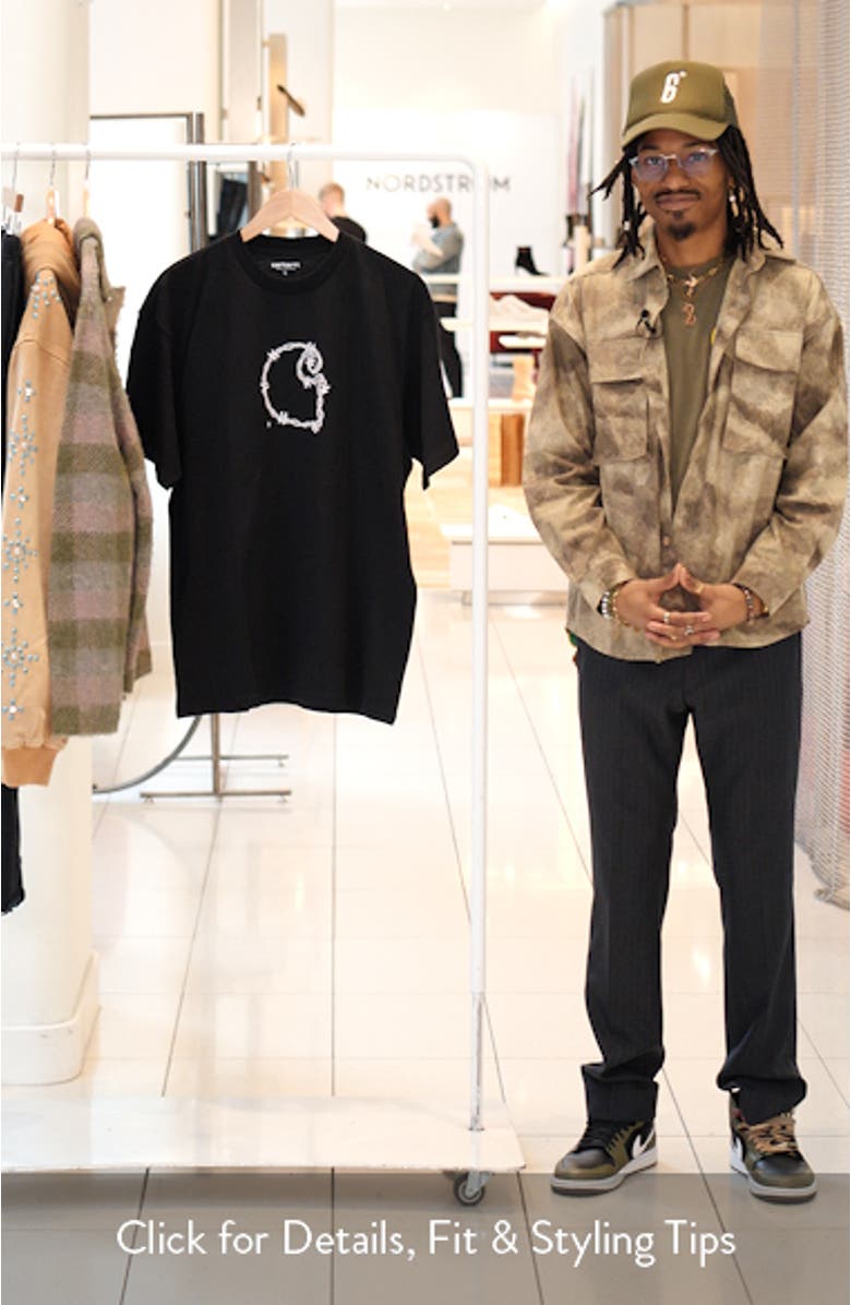 Barbwire Organic Cotton Graphic T-Shirt, sales video thumbnail