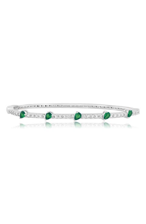 Pear and Round Cubic Zirconia Bangle