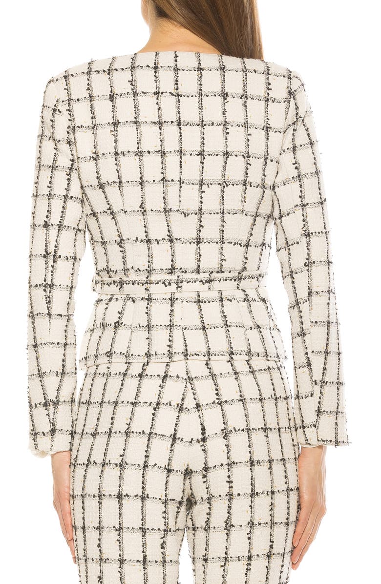 Alexia Admor Arjun Plaid Jacket, Alternate, color, Ivory Plaid