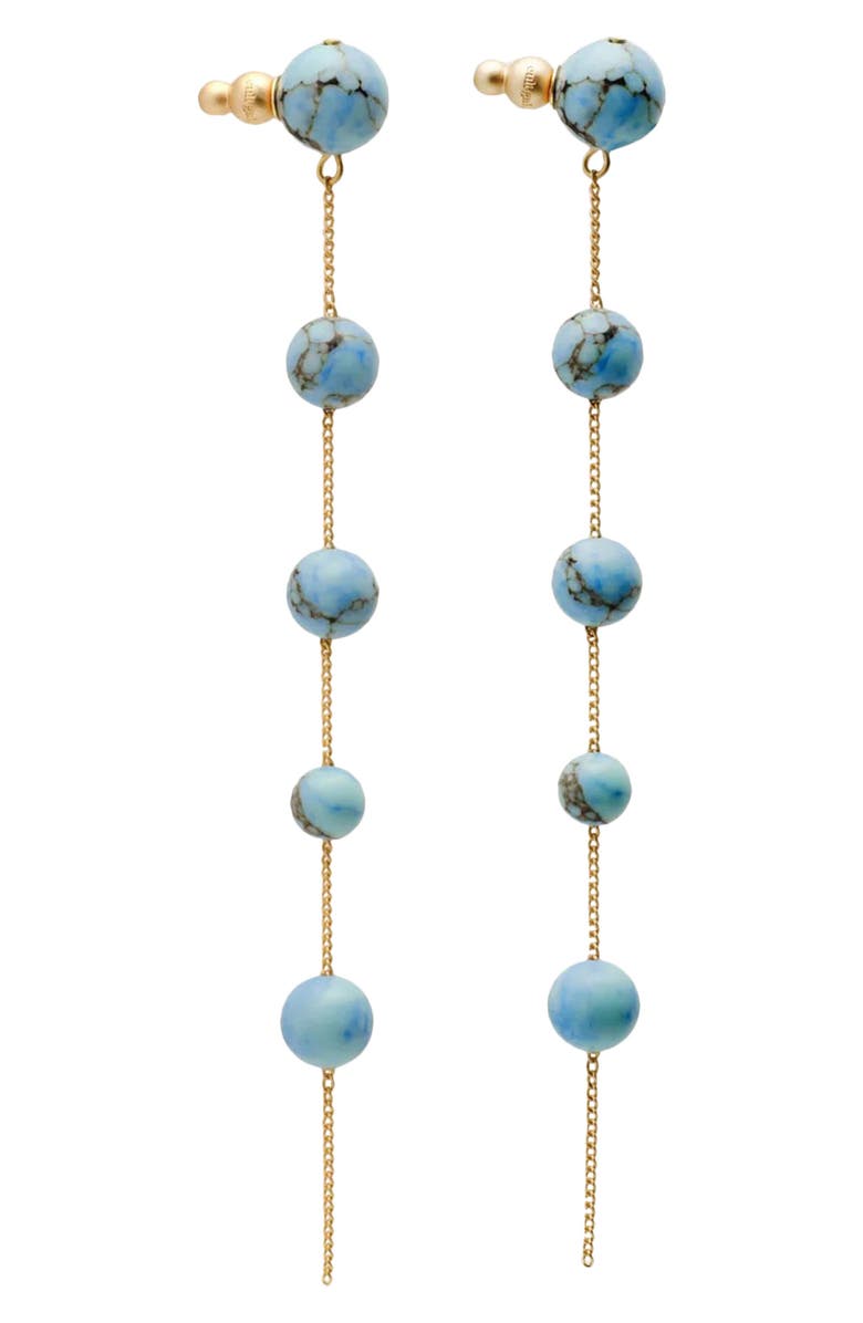 Cult Gaia Atum Linear Drop Earrings, Alternate, color, Ibiza Turquoise