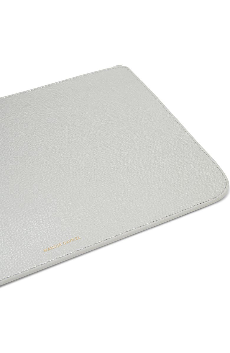 Mansur Gavriel Metallic Leather Clutch, Alternate, color, Silver