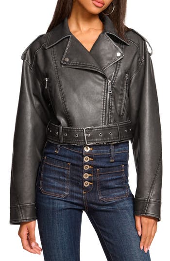 Ramy Brook Layana Faux Leather Motorcycle Jacket In Black
