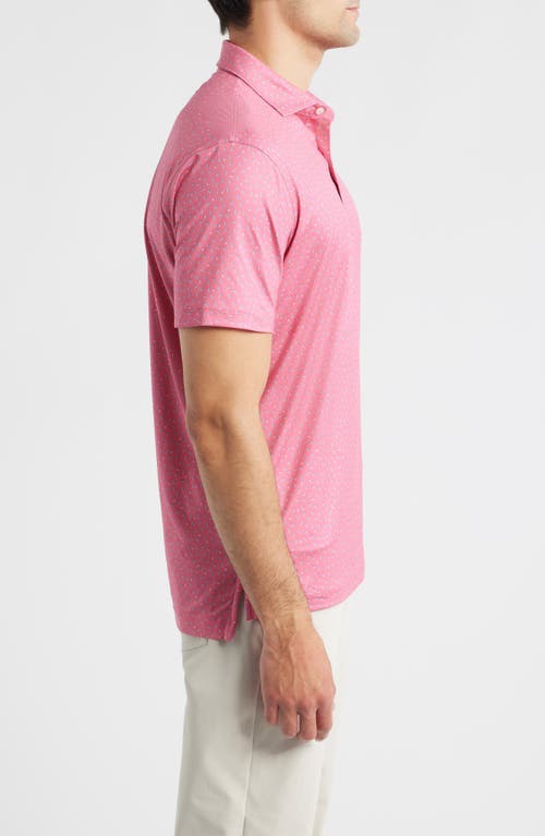 Johnnie-o Tini Dancer Martini Print Featherweight Performance Polo In Pink