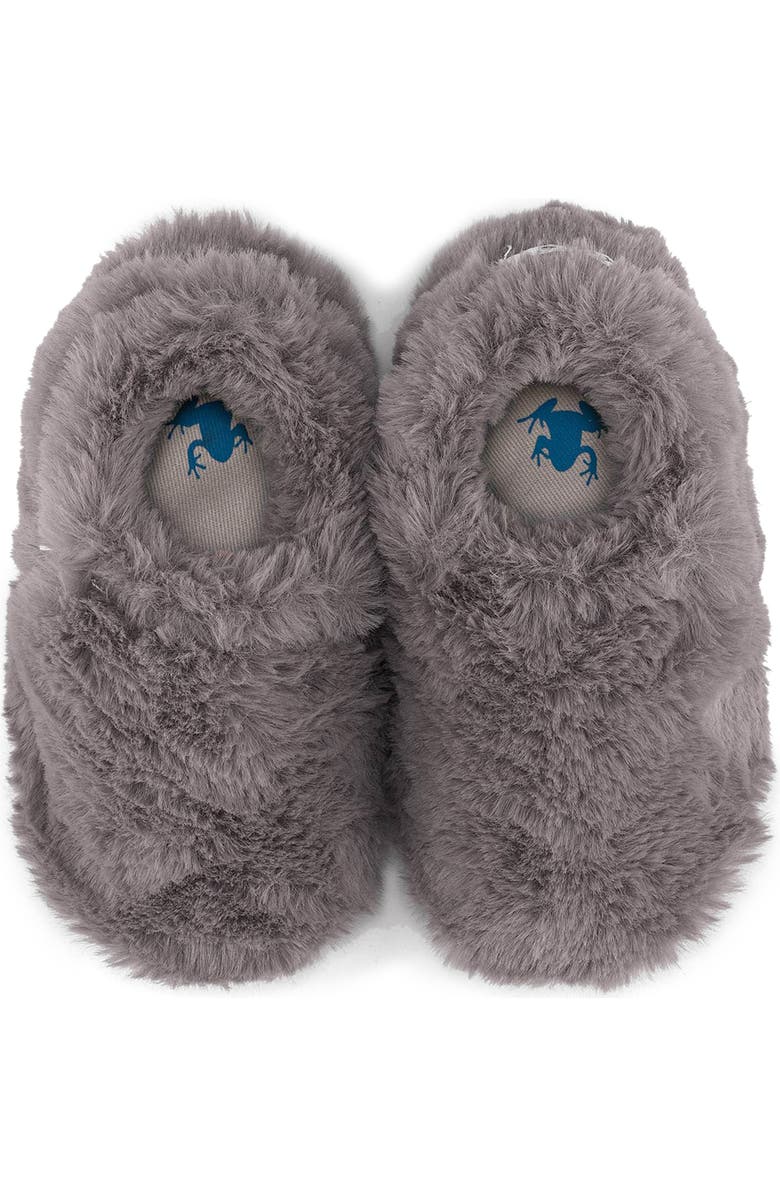 Hopfrög Kids Furry Furry Faux Fur Slipper, Alternate, color, Gray