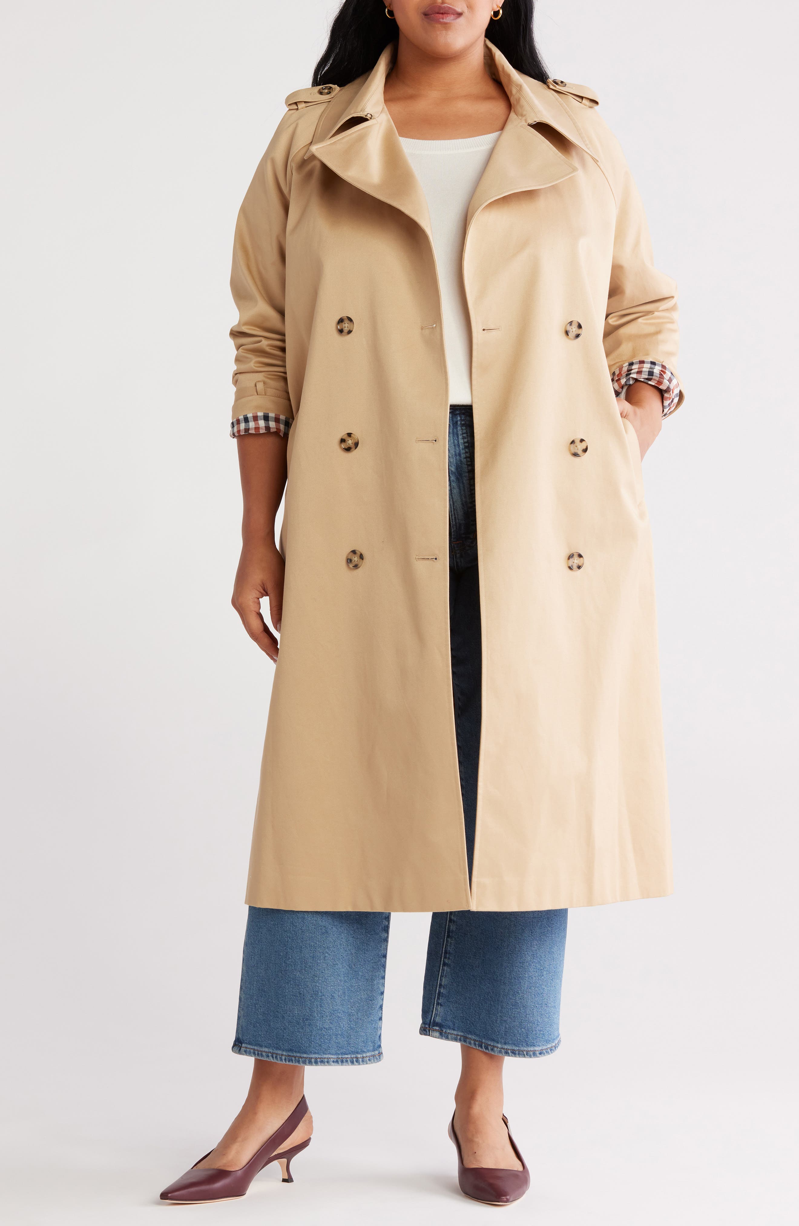 Caslon® Cotton Trench Coat