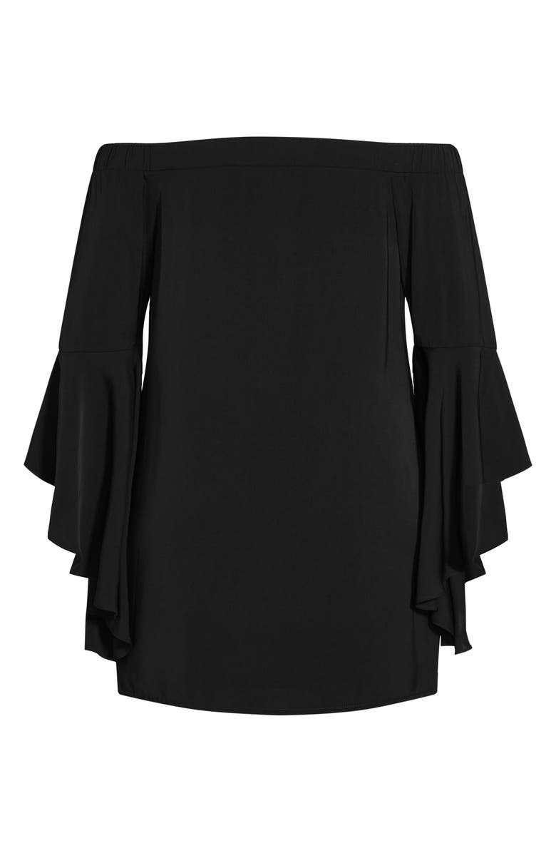 City Chic Romantic Off the Shoulder Long Sleeve Dress, Alternate, color,