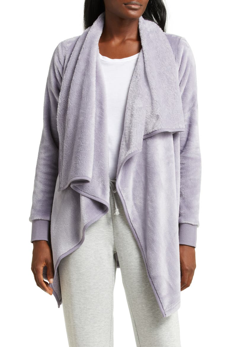 Orla Double Face Fleece Drape Jacket, Main, color, CLOUDY GREY