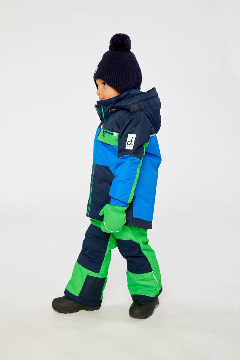 Play Colorblock Jacket & Reinforced Pants Two Piece Snowsuit, Alternate, color, Royal Blue and Green